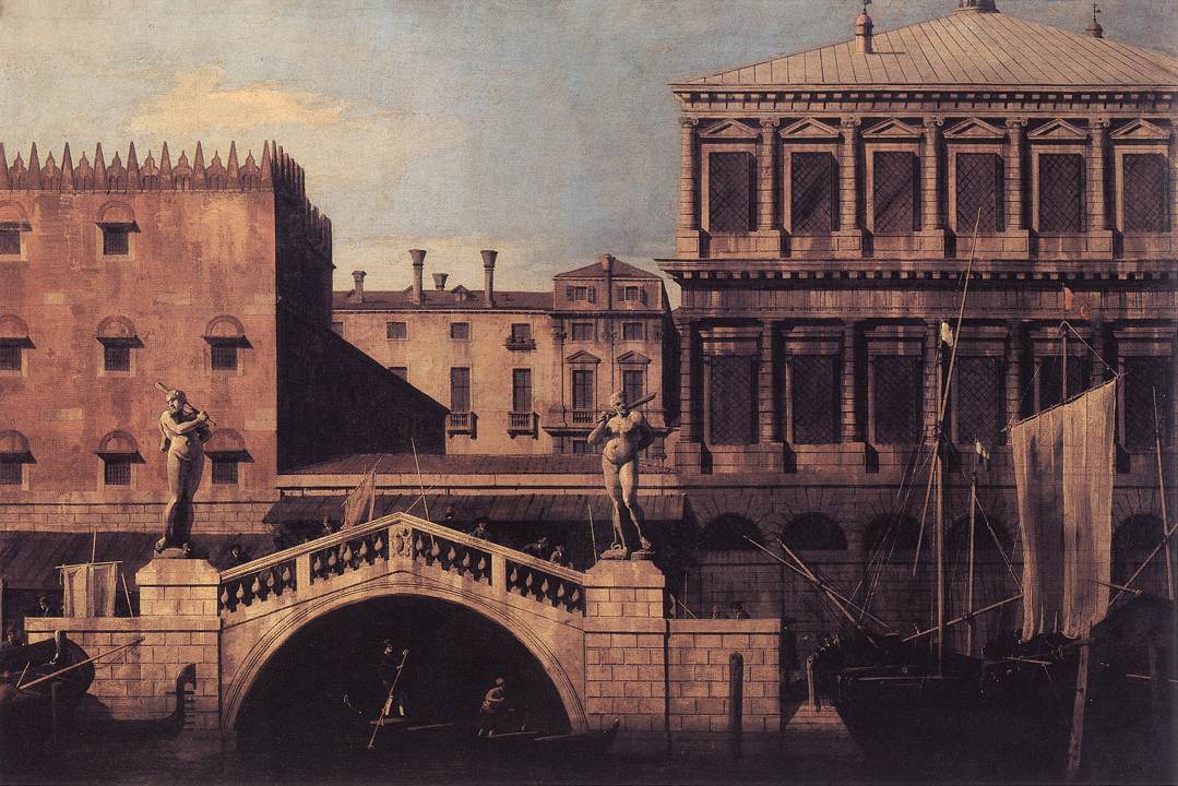 Capriccio: The Ponte della Pescaria and Buildings on the Quay by CANALETTO