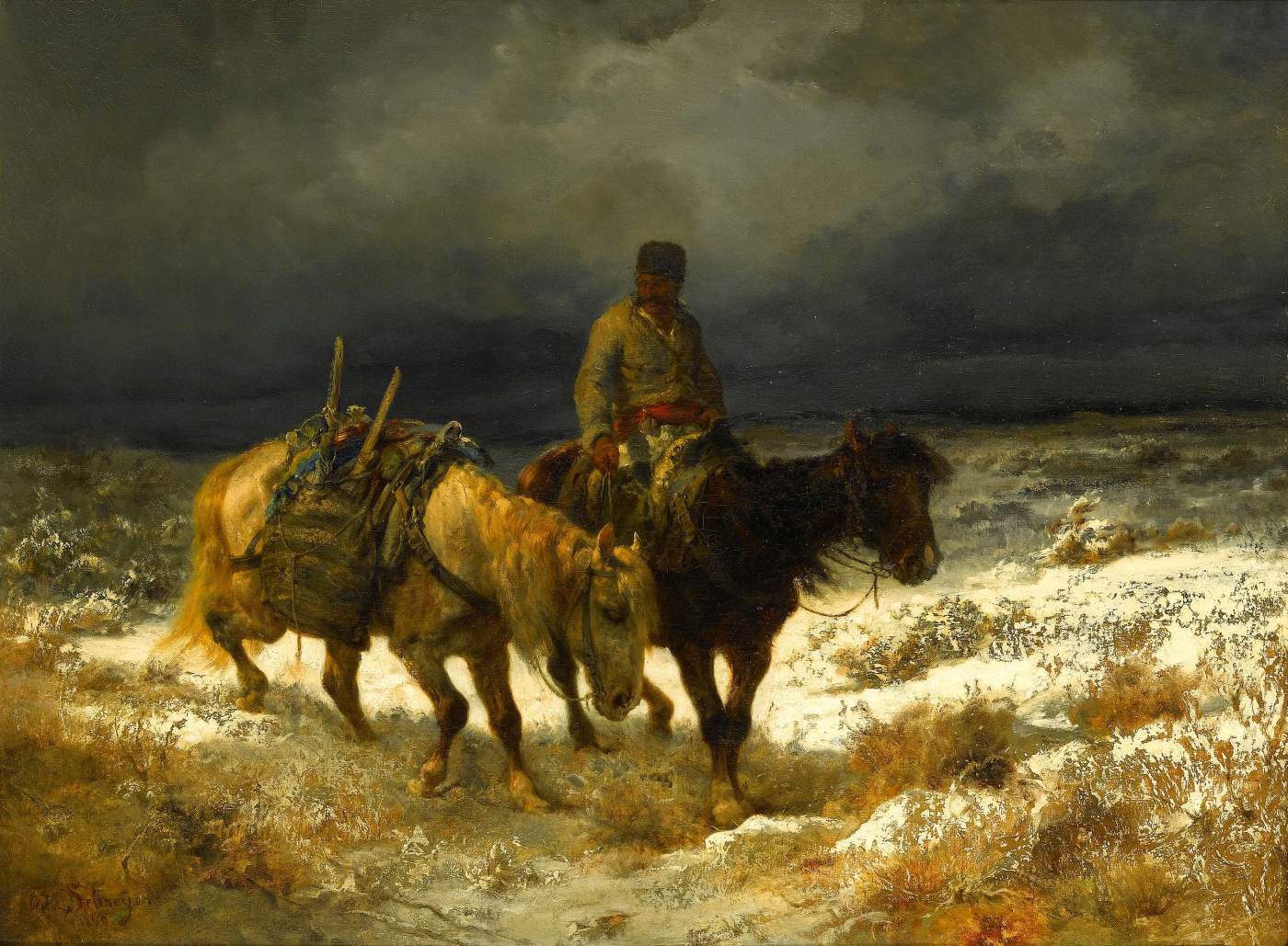 Horseman on the Russian Steppe by SCHREYER, Christian Adolf