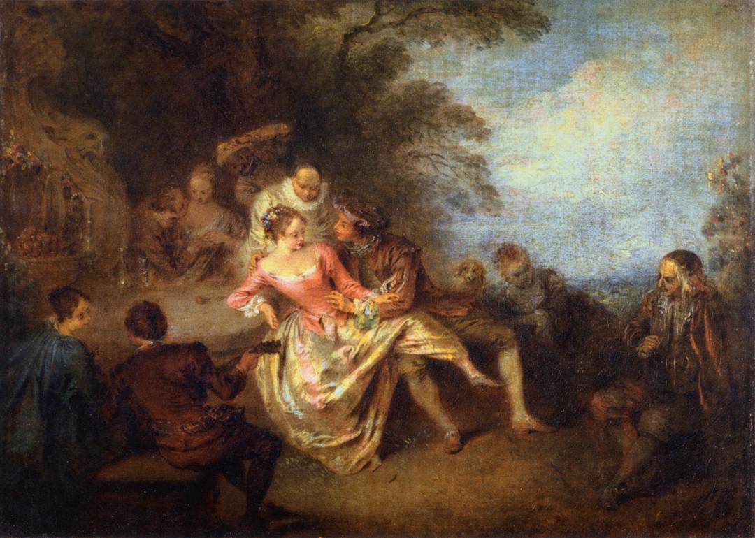 Gathering of Actors of the Comédie-Italienne in a Park by PATER, Jean Baptiste Joseph