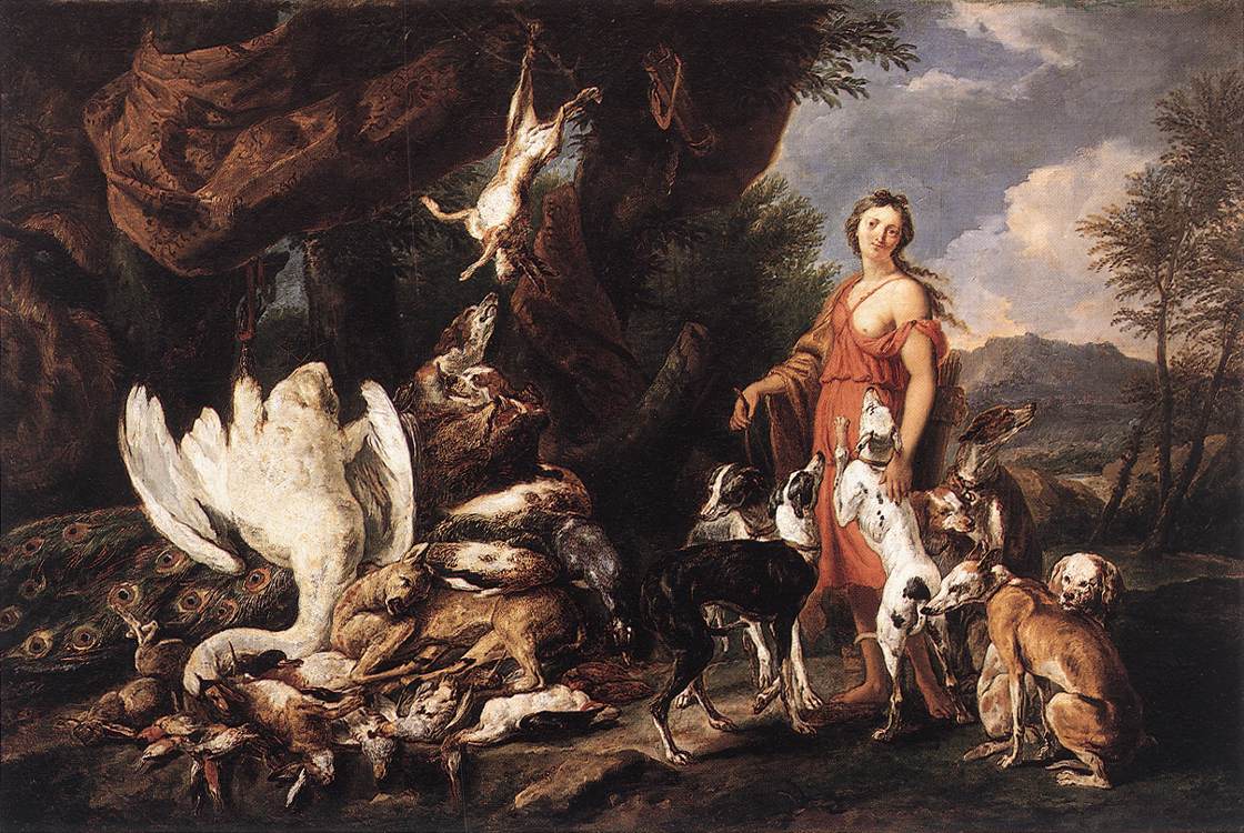 Diana with Her Hunting Dogs beside Kill by