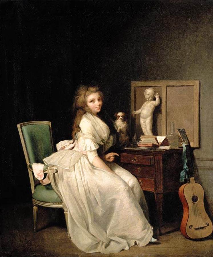 A Lady Seated at Her Desk by BOILLY, Louis Léopold