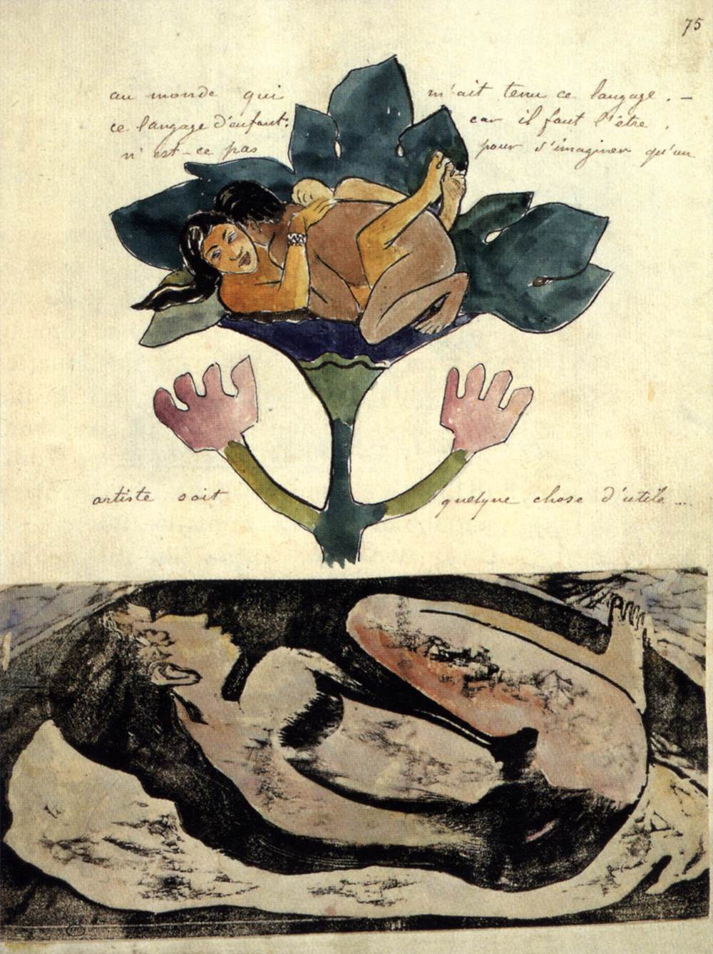 Illustration in the Noa-Noa Album by GAUGUIN, Paul