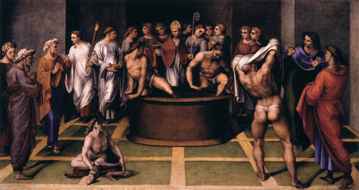 St Augustine Baptizes the Cathechumens by GENGA, Girolamo