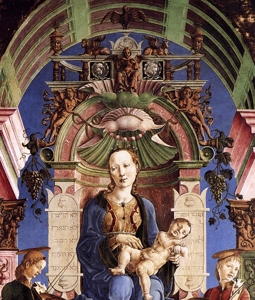 Madonna with the Child Enthroned (detail) by TURA, Cosmè