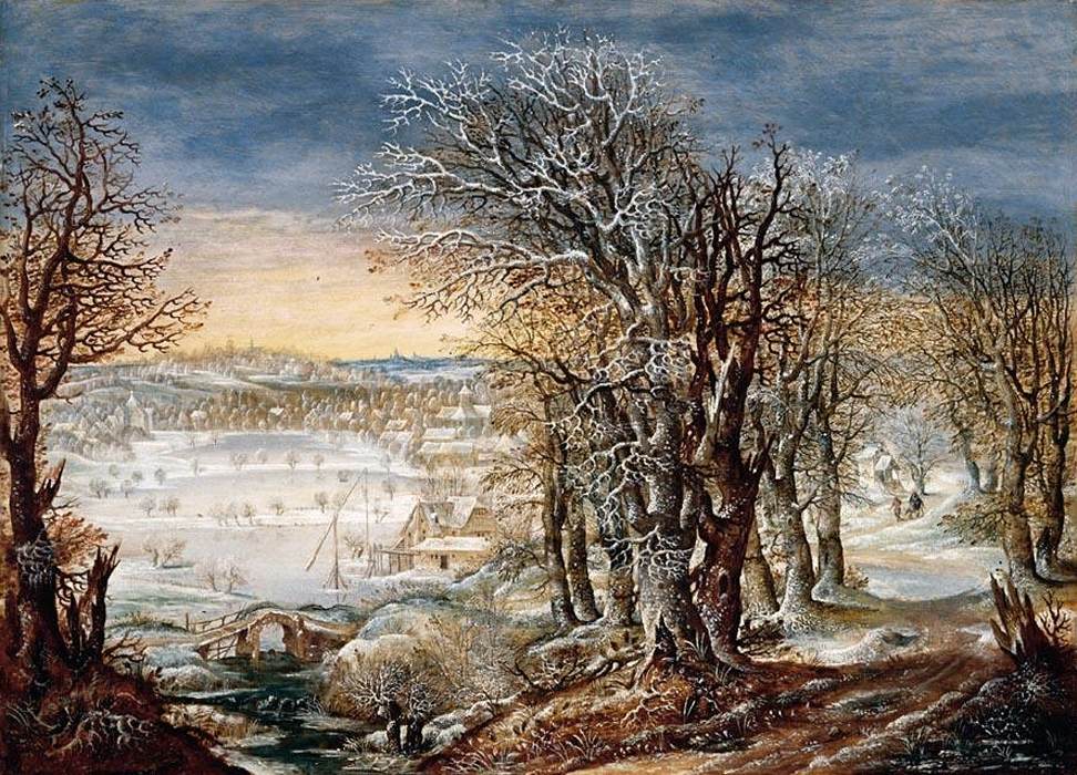 Winter Landscape in the Fôret de Soignes, with the Flight Into Egypt by ALSLOOT, Denis van