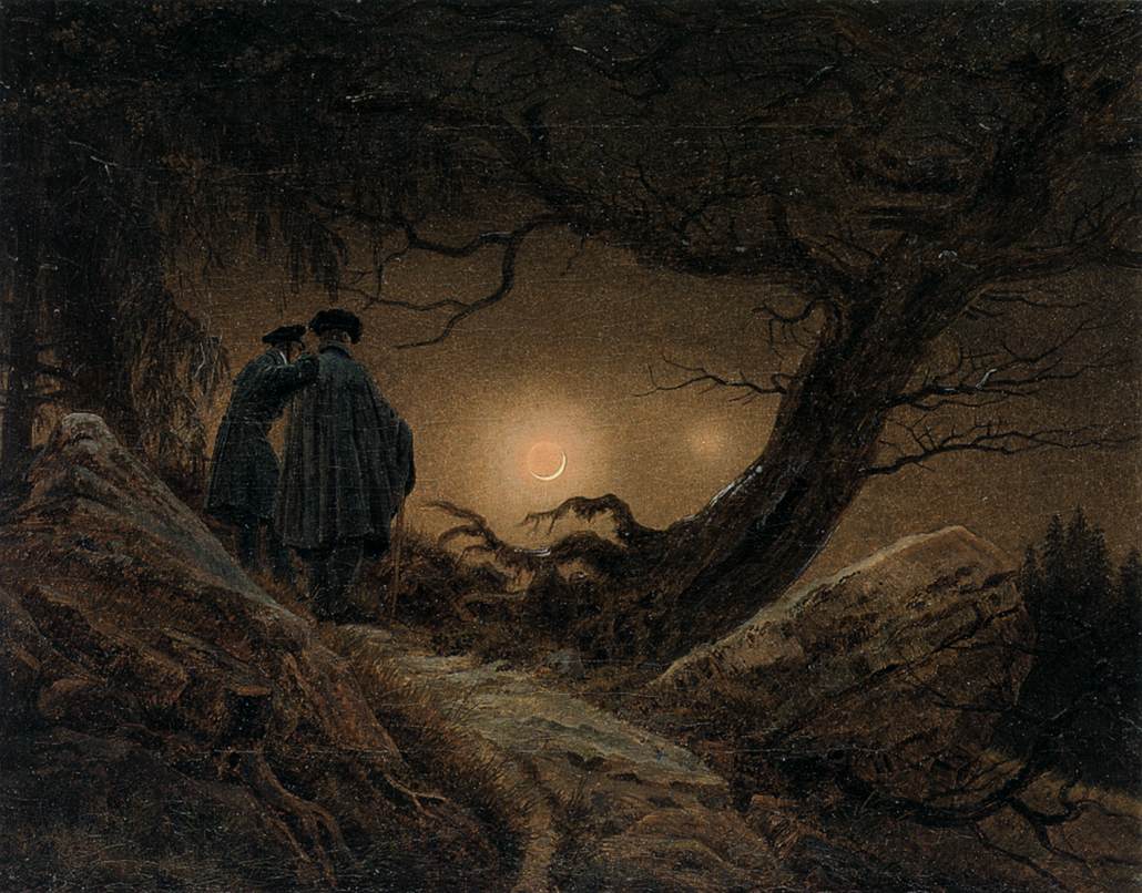 Two Men Contemplating the Moon by FRIEDRICH, Caspar David