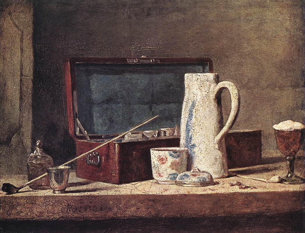 Still-Life with Pipe an Jug by CHARDIN, Jean-Baptiste-Siméon