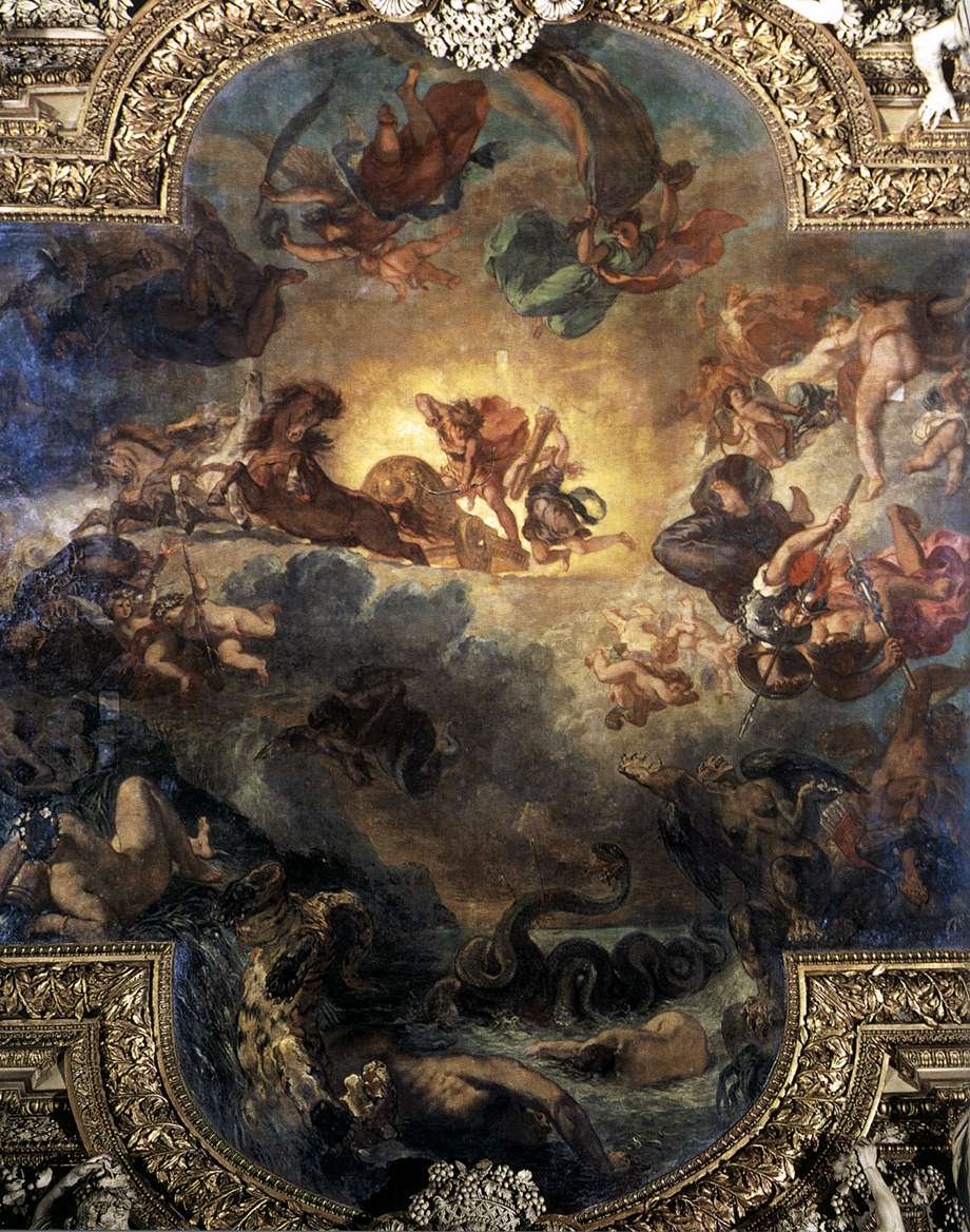 Apollo Slays Python by DELACROIX, Eugène