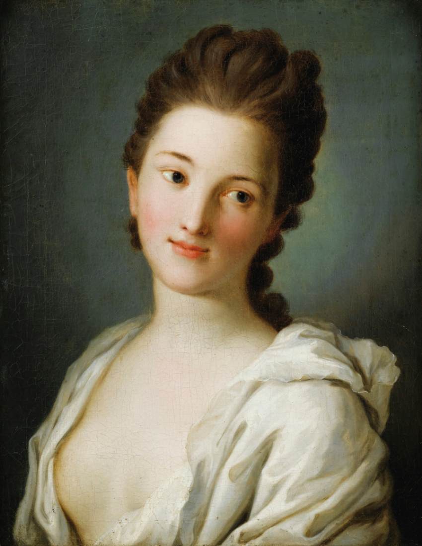 Portrait of a Woman in White Dress by ROTARI, Pietro Antonio