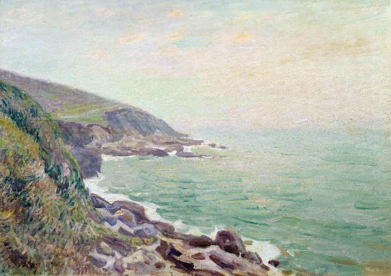 On the Cliffs, Langland Bay, Wales by SISLEY, Alfred