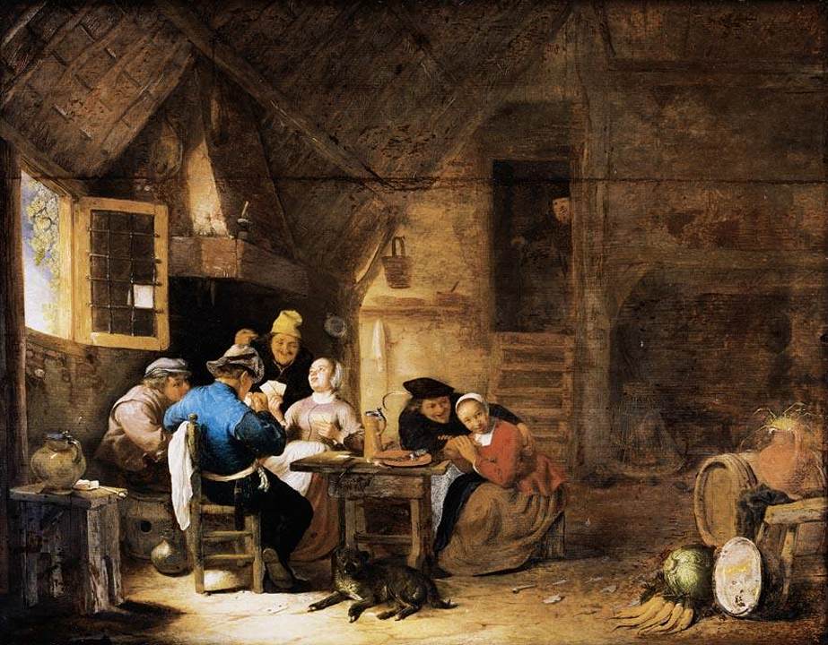 Interior with Peasants Playing Cards by SORGH, Hendrick Maertensz.