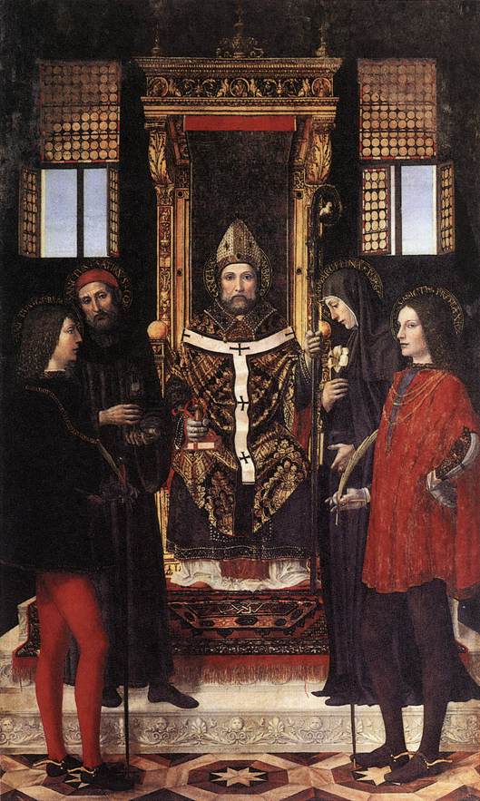 St Ambrose with Saints by BERGOGNONE, Ambrogio