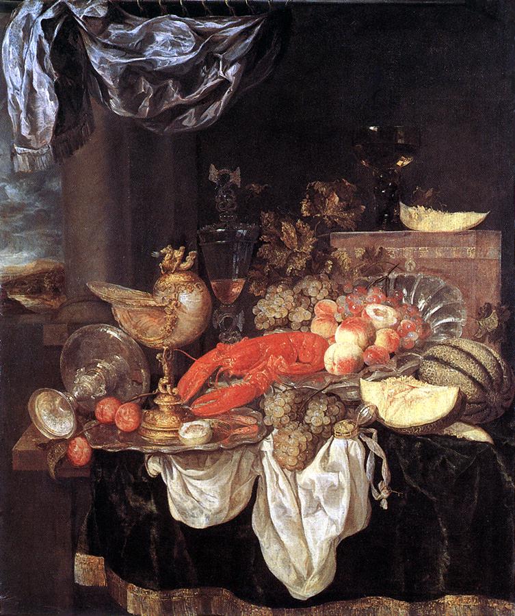 Large Still-life with Lobster by BEYEREN, Abraham van