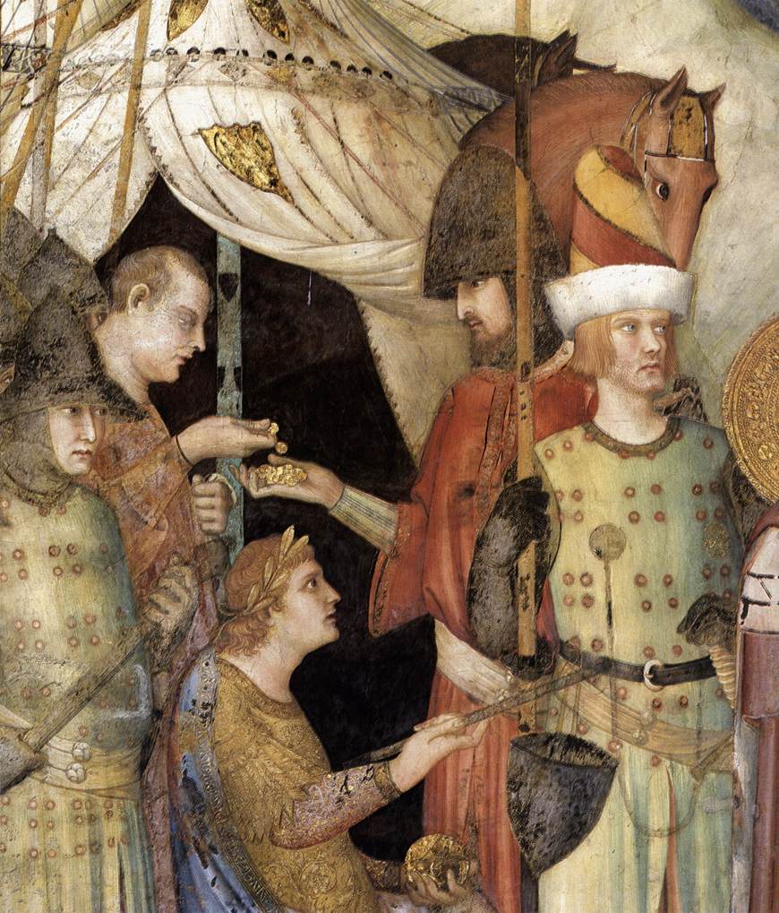 Saint Martin Renounces his Weapons (detail) by SIMONE MARTINI