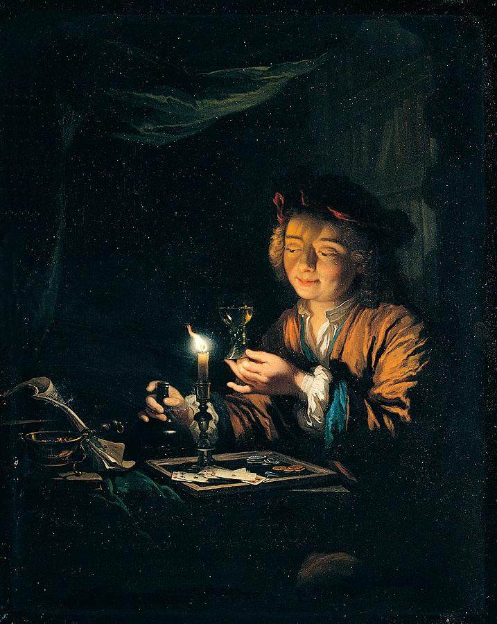 A Young Man Seated at a Table by