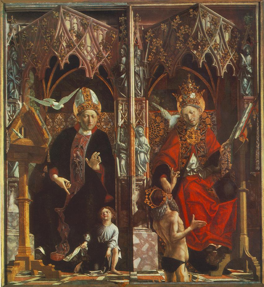 Altarpiece of the Church Fathers: St Augustine and St Gregory by PACHER, Michael