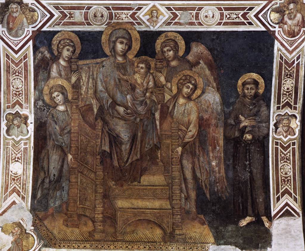 Madonna Enthroned with the Child, St Francis and Four Angels by CIMABUE