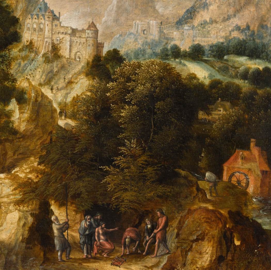 Extensive Coastal Landscape with the Calling of St Peter (detail) by