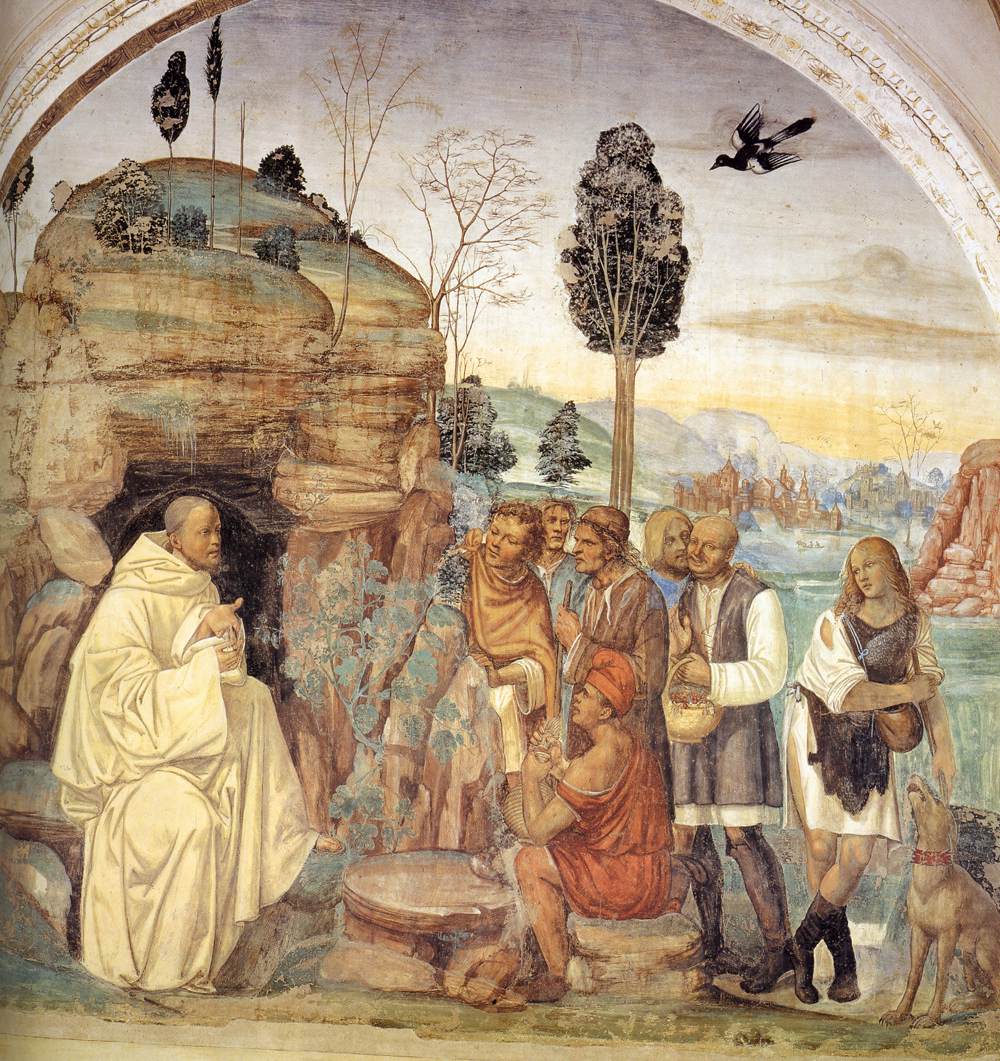 Life of St Benedict, Scene 7: Benedict Instructs the Peasants by