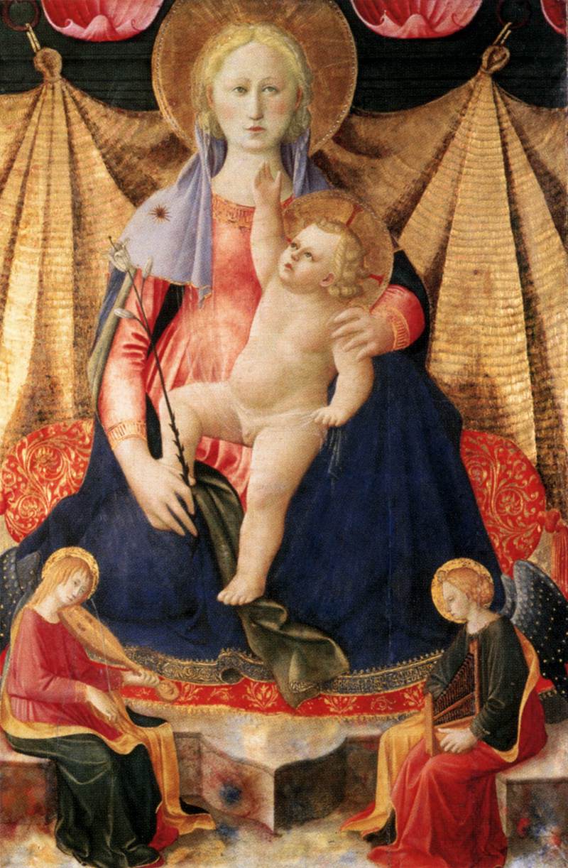 Madonna of Humility with Two Musician Angels by STROZZI, Zanobi