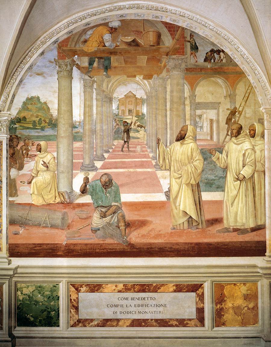 Life of St Benedict, Scene 11: Benedict Founds Twelve Monasteries by