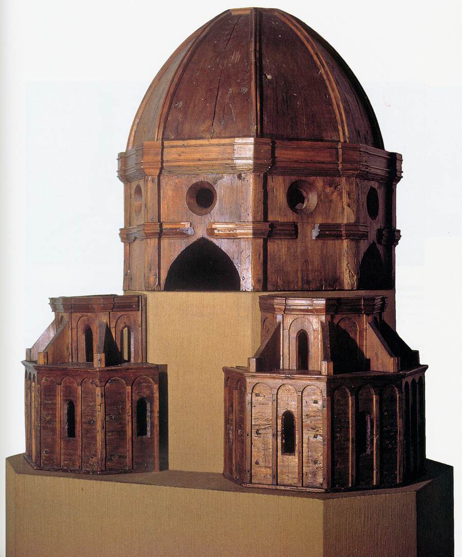 Wood model for the dome by