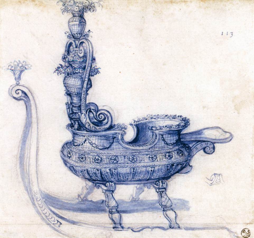 Sketch for a Sleigh Shaped like a Basket of Flowers by