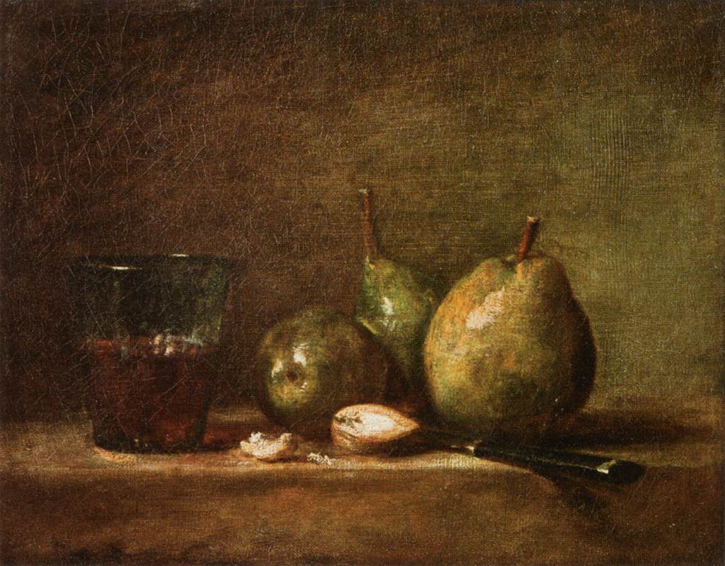 Pears, Walnuts and Glass of Wine by