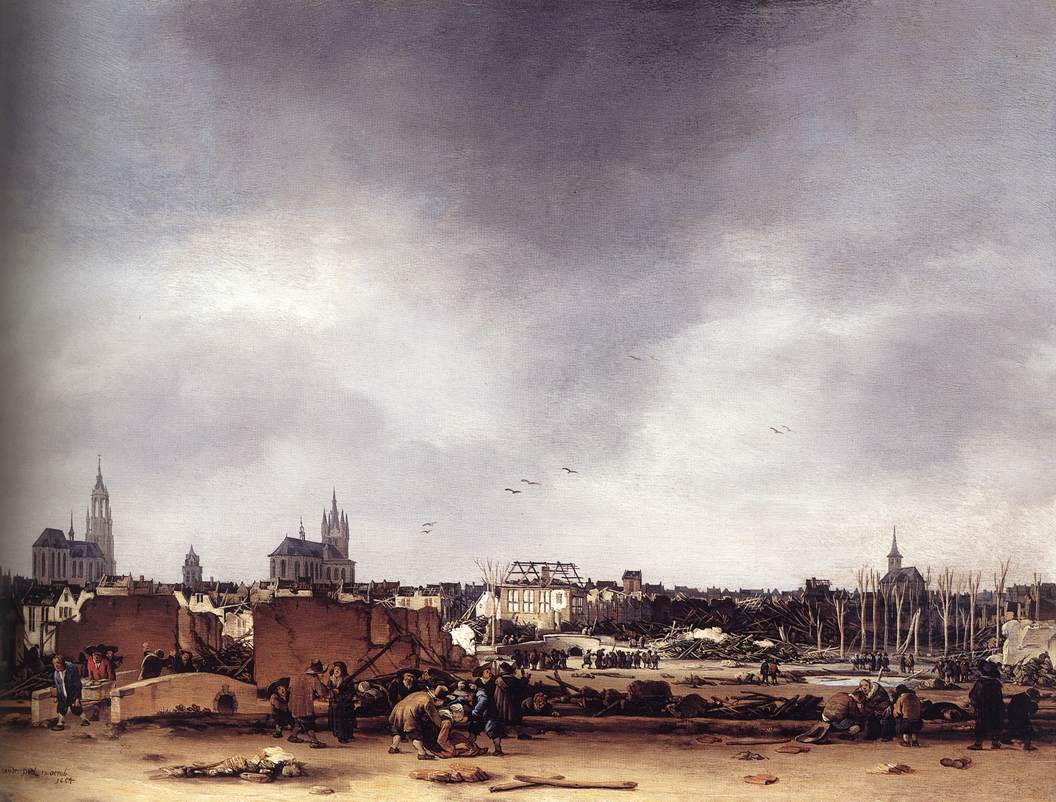 View of Delft after the Explosion of 1654 by POEL, Egbert van der