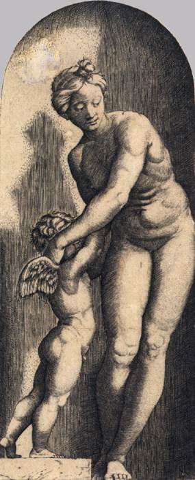 Venus and Cupid by RAIMONDI, Marcantonio