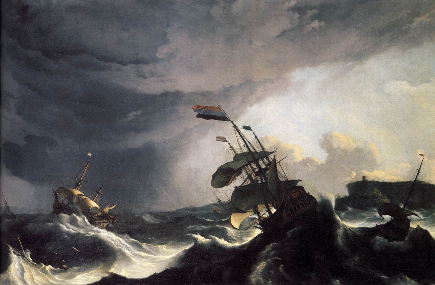 Ships in Distress in a Raging Storm by