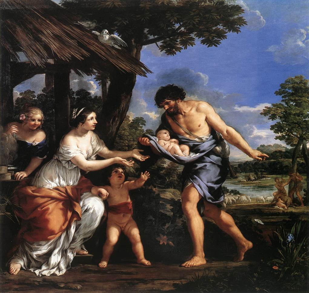 Romulus and Remus Given Shelter by Faustulus by CORTONA, Pietro da