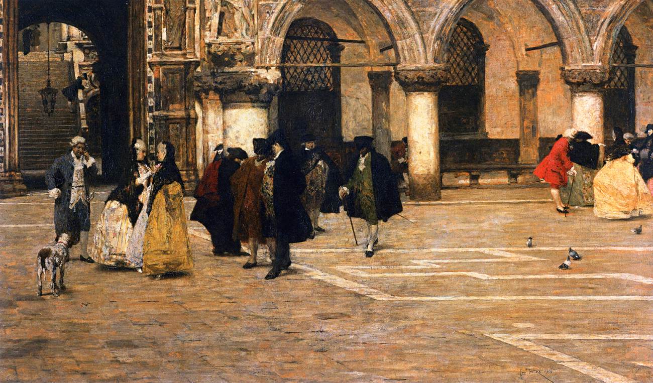 Promenade in the Piazzetta by FAVRETTO, Giacomo