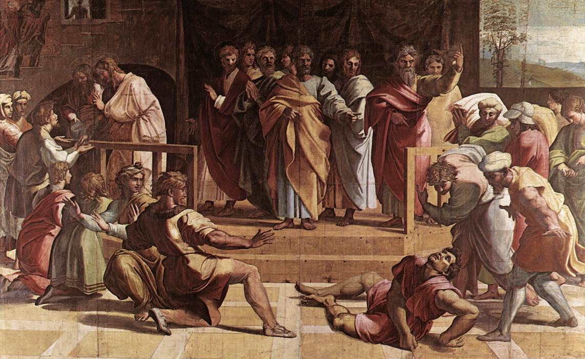 Death of Ananias by RAFFAELLO Sanzio