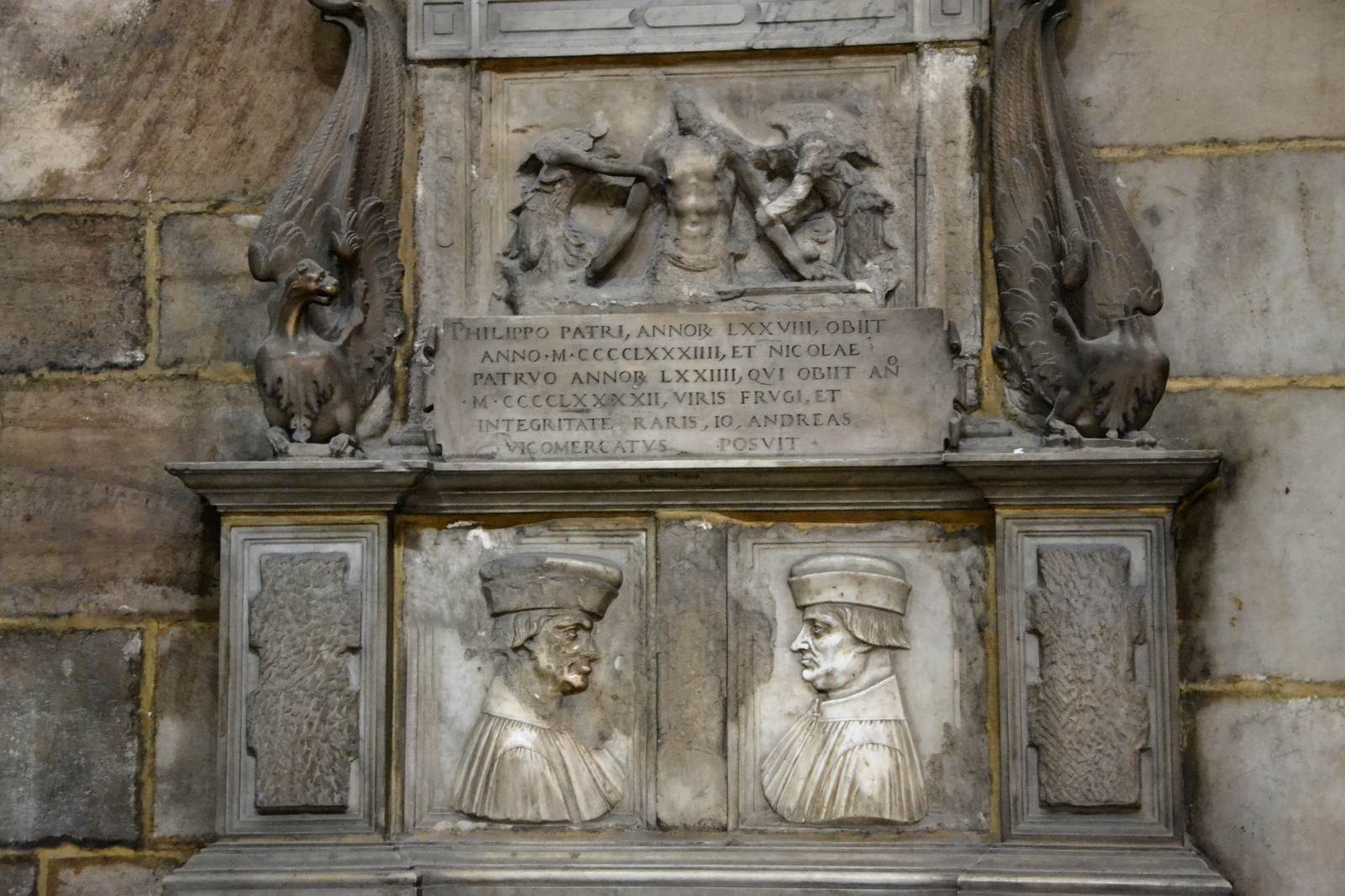 Monument to Canon Giovanni Andrea Vimercate (detail) by BAMBAIA