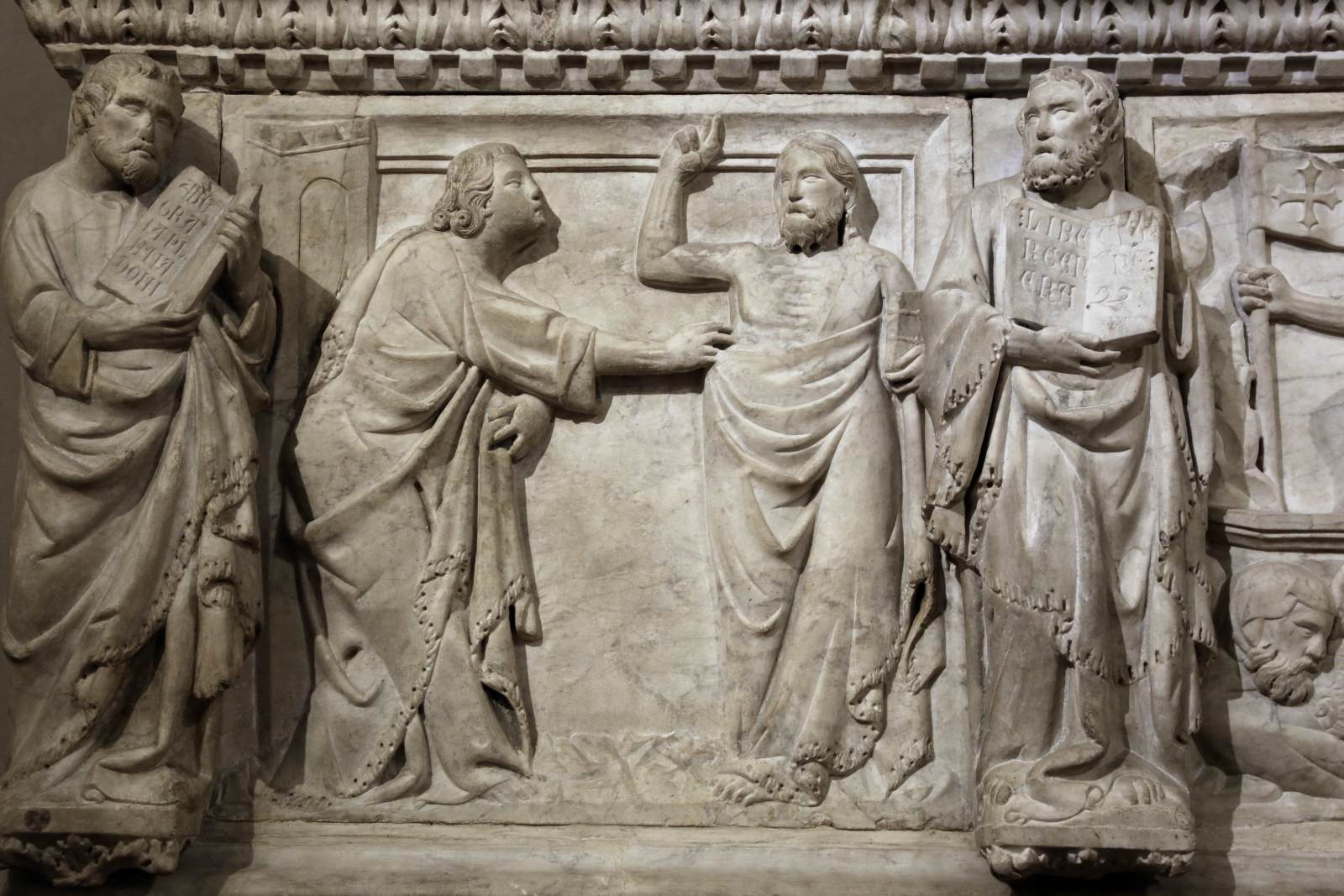 Tomb of Gastone della Torre: Incredulity of St Thomas by TINO DI CAMAINO