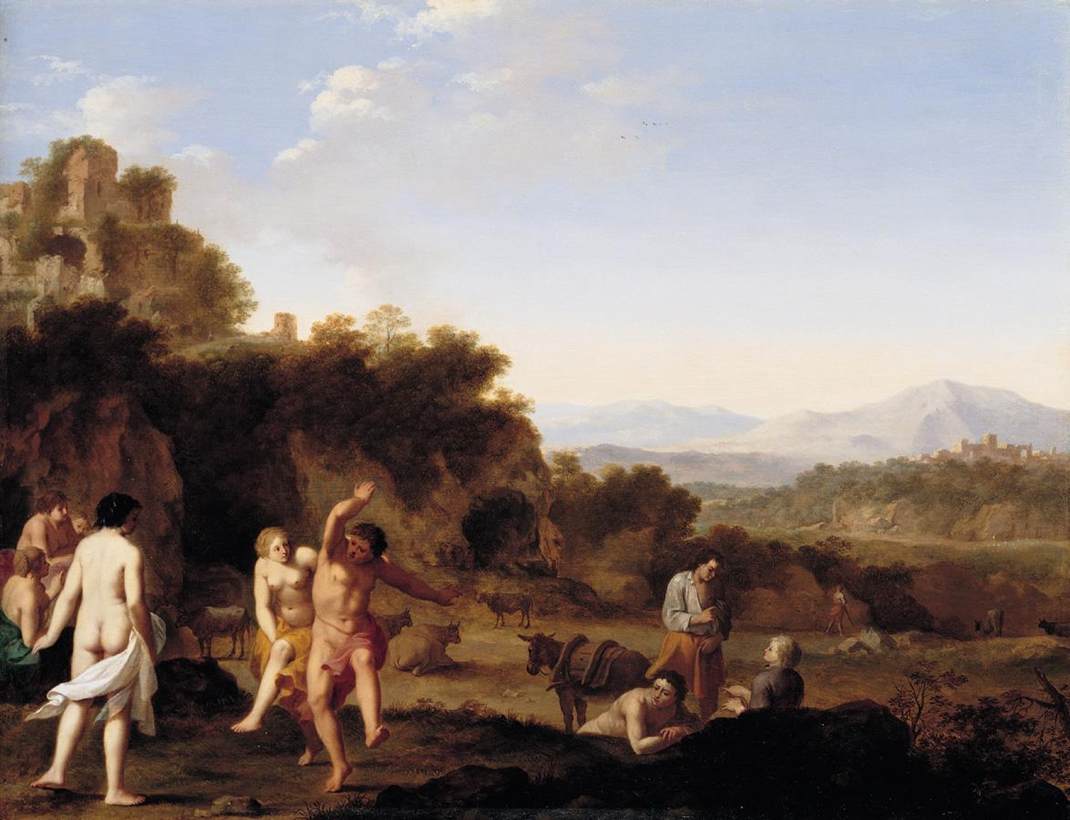 Italianate Landscape with Dancing Figures by POELENBURGH, Cornelis van