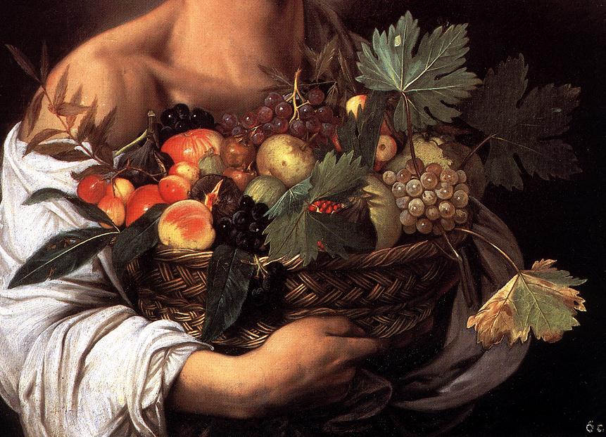 Boy with a Basket of Fruit (detail) by