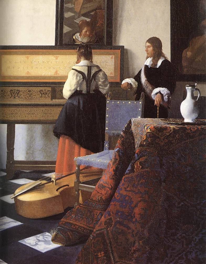 A Lady at the Virginals with a Gentleman (detail) by VERMEER, Johannes