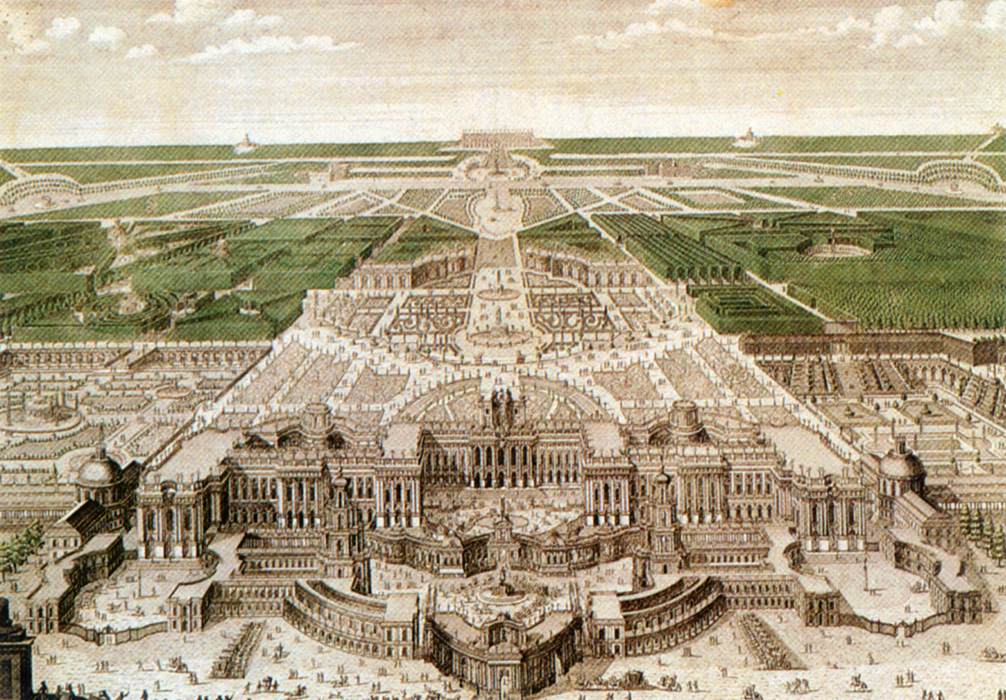 Perspective view of an ideal royal palace by