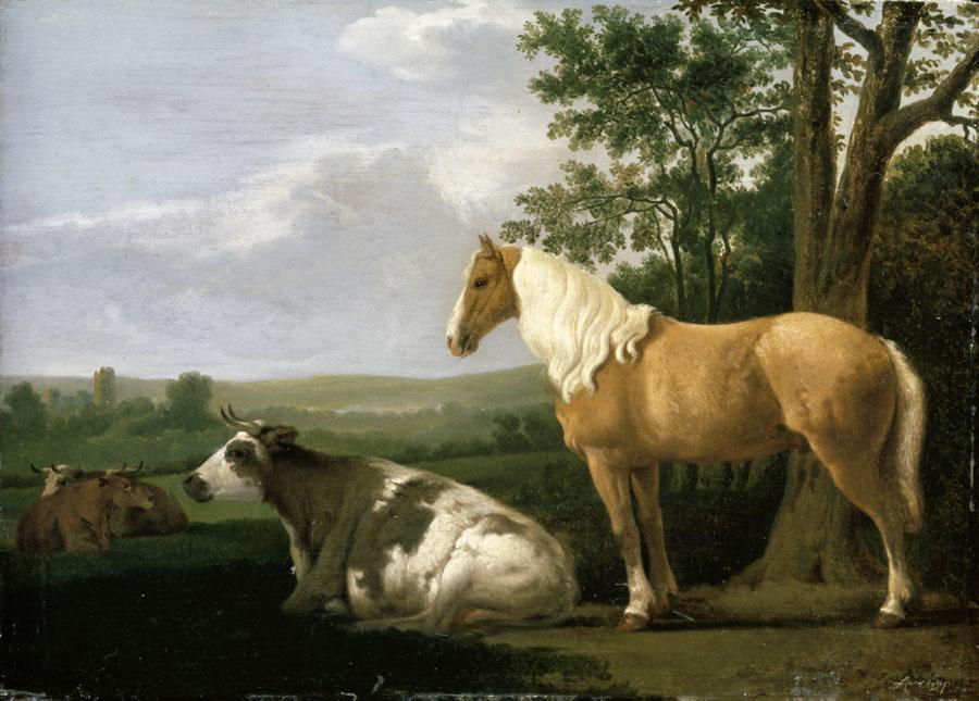 A Horse and Cows in a Landscape by CALRAET, Abraham van