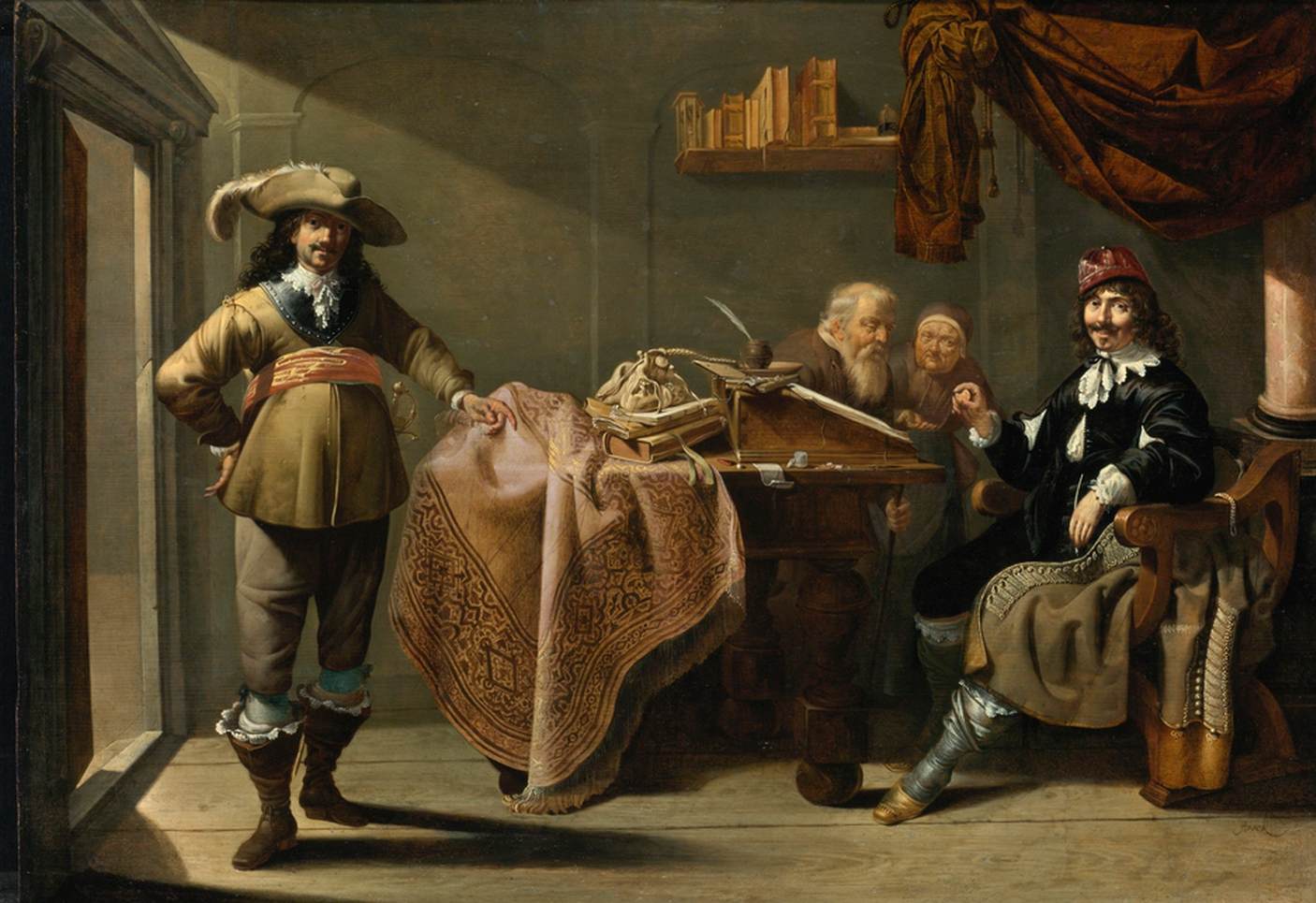 Almsgiving in a Notary's Office by DUCK, Jacob