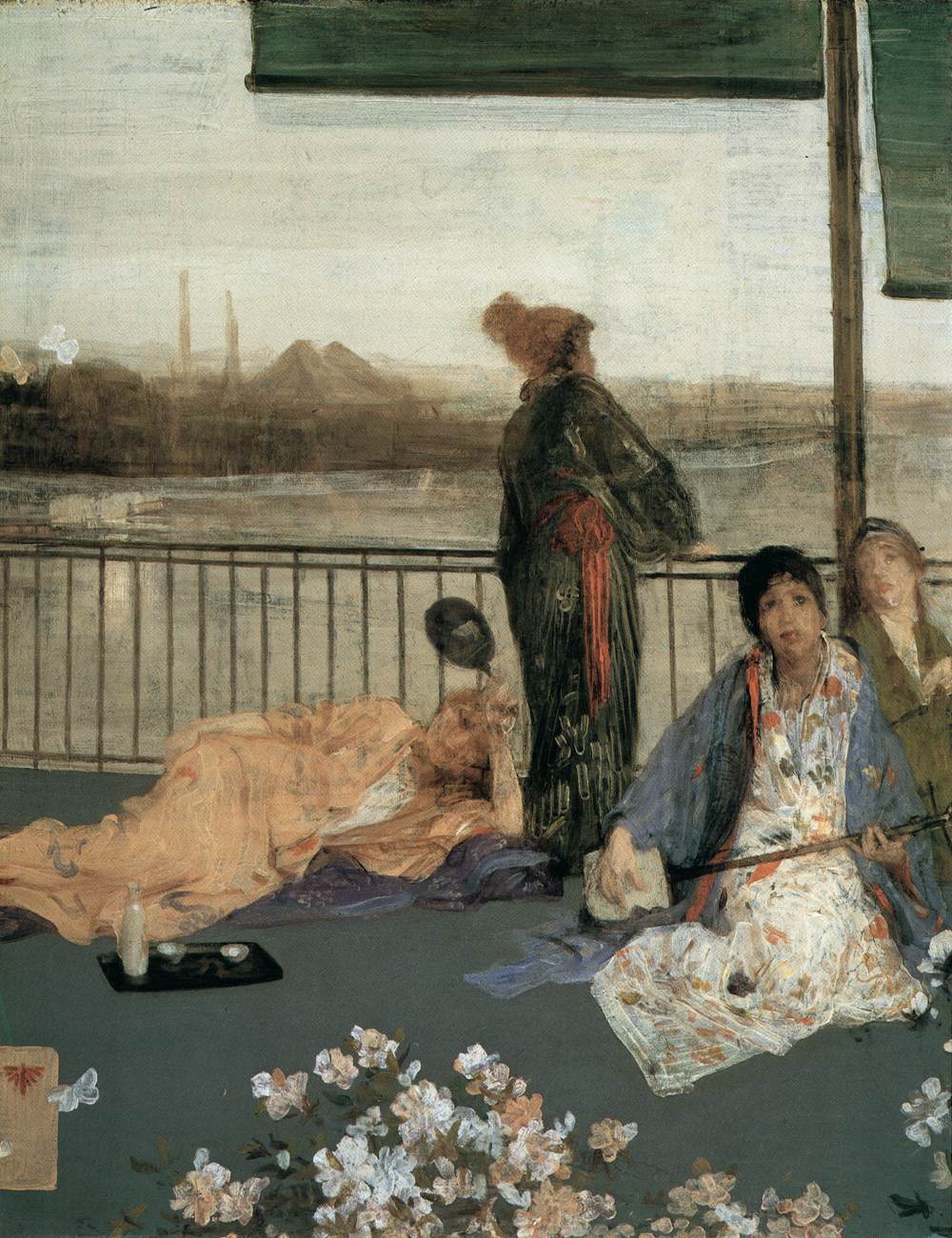 The Balcony, Variations in Flesh Colour and Green by WHISTLER, James Abbot McNeill