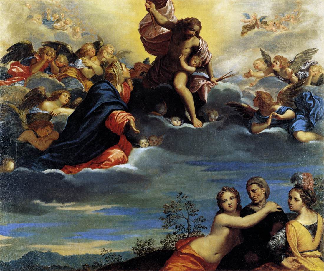 Virgin and Angels Imploring Christ not to Punish Lust, Avarice, and Pride by SCARSELLINO