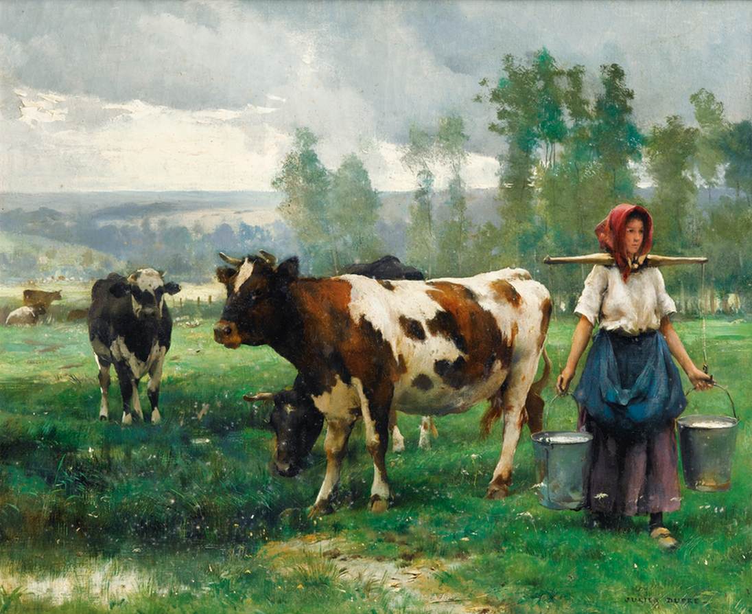 The Milkmaid by DUPRÉ, Julien