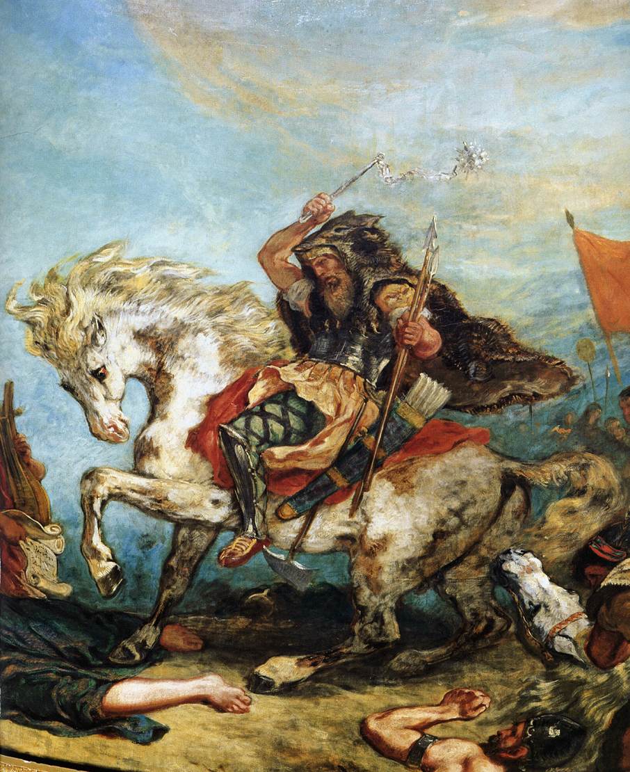 Attila and his Hordes Overrun Italy and the Arts (detail) by DELACROIX, Eugène