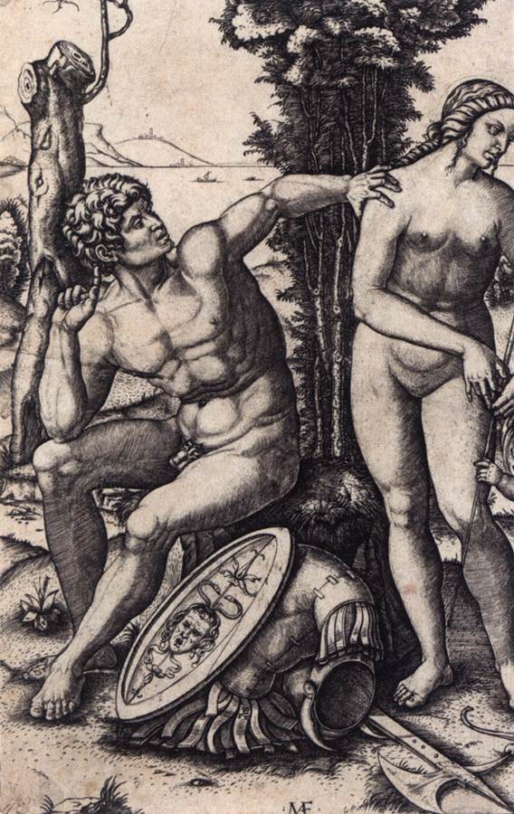 Mars, Venus, and Eros (detail) by RAIMONDI, Marcantonio