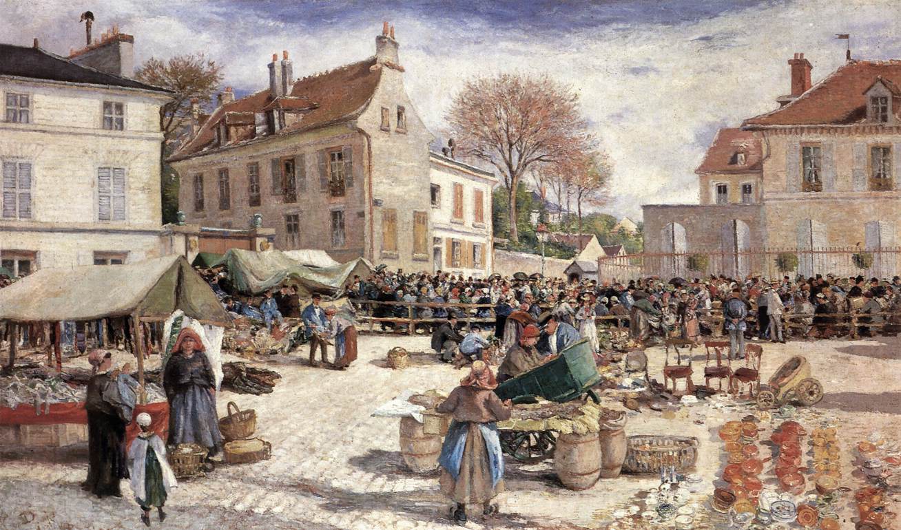 The Market outside Pontoise Town Hall by PIETTE, Ludovic