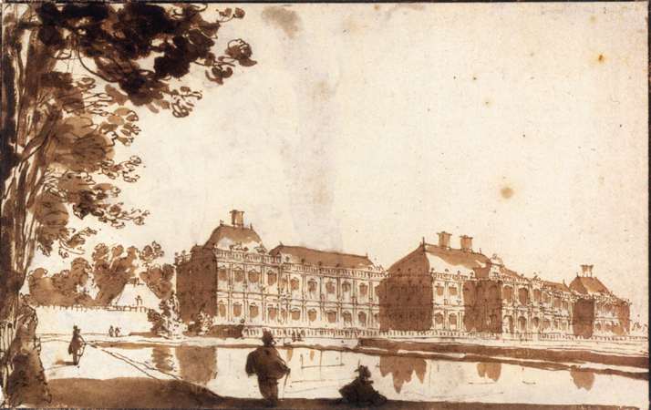 The Huis ter Nieuburch at Rijswijck, Seen from the South-Southwest by BISSCHOP, Jan de