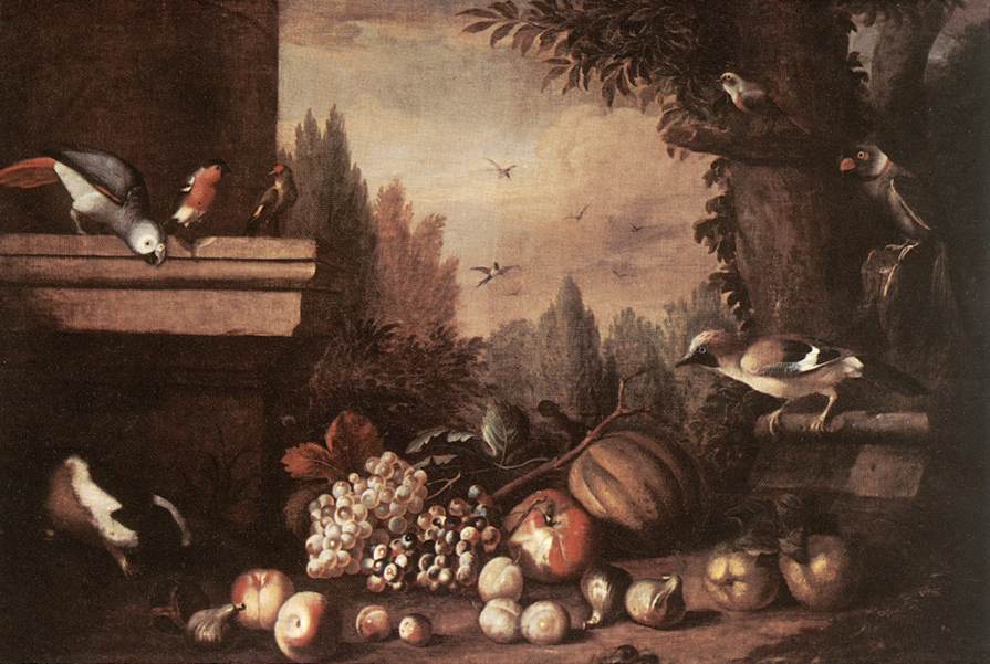 Fruit with Birds and Guinea-pig by BOGDÁNY, Jakab